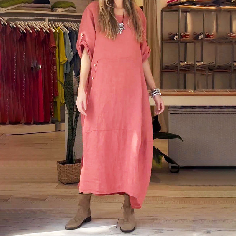 Robe Madewell Femme Taille S - Coupe Shift, Col V Décalé, Boutons Latéraux - Orange - Neuve Avec étiquettes
