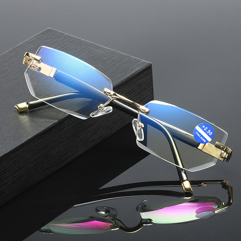 Lunettes De Lecture Pliables - Anti-Lumière Bleue - Monture Métal Argenté
