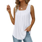 📢👚 PROMO FLASH 55% ! Débardeur Sans Manches à Col Carré – Tissu Doux, Plis Devant, Coupe Ample, 6 Coloris, Tailles S-2XL, Idéal Quotidien & Plage ✨