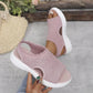 👡52 % DE RÉDUCTION EN CE MOMENT ! 💐 Sandales à semelle compensée en tricot respirant pour femme – Tige en tricot aéré, semelle rembourrée et chaussures d'été légères et confortables ✨