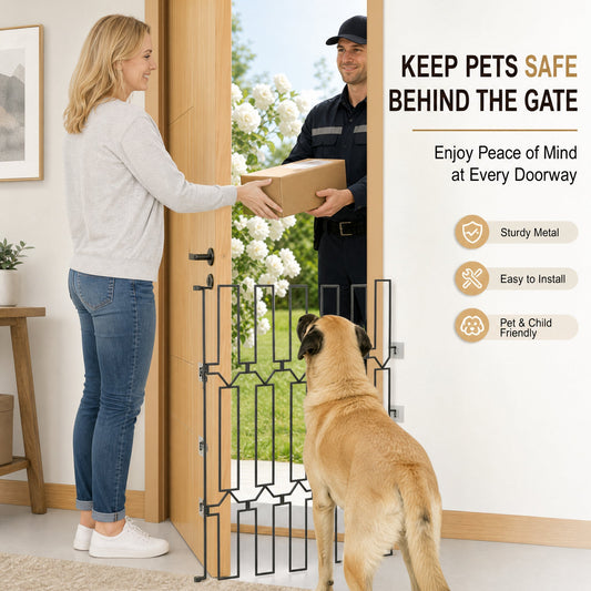 🐾🛒 -56% ! 🚪Borrière de Sécurité pour Animaux de Compagnie – Extensible, Pliable & Installation sans Perçage