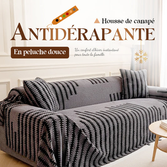 🛋️ 50 % DE RÉDUCTION 2026 ! ✨ Couvre-canapé en peluche - Couverture extra épaisse et antidérapante avec bords élastiques pour l'automne et l'hiver 🍂❄️