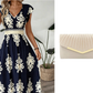 🎑55 % de réduction ✨Robe longue fluide à col en V et imprimé baroque pour femme