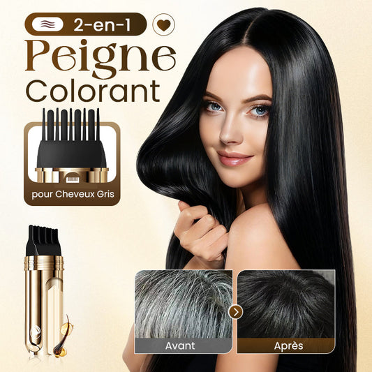 📢📢Acheter 5 obtenir 5 gratuits⏰Peigne Colorant 2 en 1 pour Cheveux Gris – Sans Chimie, Sans Taches, Résistant à l’Eau💎