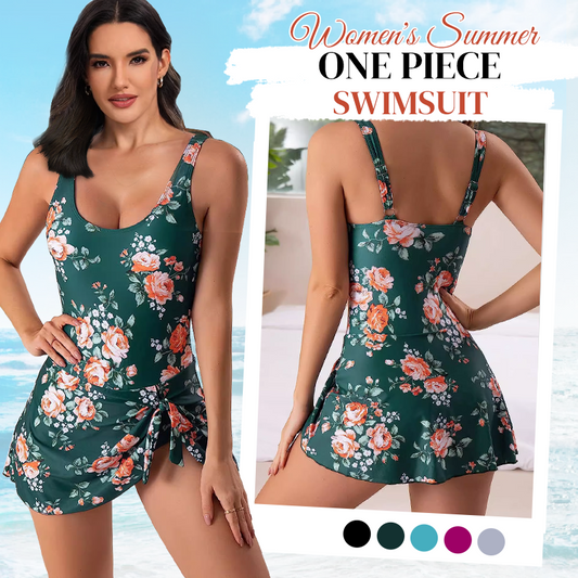 ⏳👙 PROMO LIMITÉE 55% ! Maillot de Bain Une Pièce Femme avec Jupe Nouée & Short Intégré – Taille Haute Effet Ventre Plat, Bretelles Réglables, Coussinets Amovibles, Parfait pour Plage & Piscine 🌊