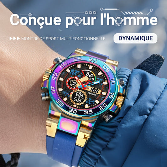 🔥💎Offre spéciale anniversaire : 60 % de réduction💎❤️ Montre à quartz pour homme, style punk coloré