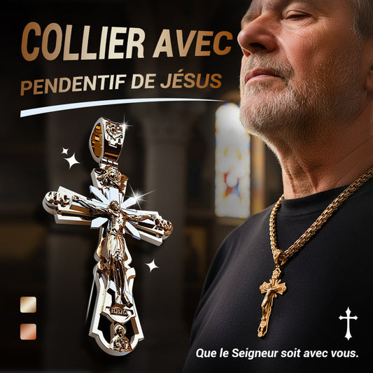 ✝️Pendentif Saint Jésus Béni - Design Élégant en Acier Inoxydable, Symbole de Foi et de Protection, Idéal pour Cadeau📿✨