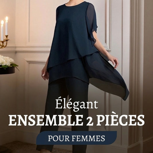 💎 53% DE RÉDUCTION ! 💎 Deux-pièces Femme – Top Asymétrique Élégant & Pantalon à Jambes Larges, Tissu Doux et Respirant pour Printemps & Vacances 🌸👗