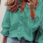 👚 56% DE RÉDUCTION! ✨ Chemisier à Volants 2026 – Manches Longues Lanterne, Coupe Ample & Style Doux pour Printemps-Automne 🌸