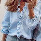 👚 56% DE RÉDUCTION! ✨ Chemisier à Volants 2026 – Manches Longues Lanterne, Coupe Ample & Style Doux pour Printemps-Automne 🌸