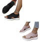 👡52 % DE RÉDUCTION EN CE MOMENT ! 💐 Sandales à semelle compensée en tricot respirant pour femme – Tige en tricot aéré, semelle rembourrée et chaussures d'été légères et confortables ✨