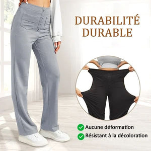 ✨50% de réduction✨Haute élasticité - Pantalon décontracté à jambe droite et taille haute