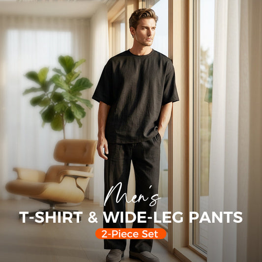 👕 Profitez dès maintenant d'une réduction de 60 % ! 👖 Ensemble deux pièces pour homme : t-shirt ample décontracté et pantalon large — un style décontracté pour le quotidien, coupe confortable 🌟