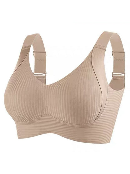 💕53% DE RÉDUCTION ! 💐Soutien-gorge sans coutures à rayures subtiles avec soutien en W – Confort et style !