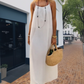 💐 PROMO LIMITÉE -56% ! 🌸 Robe Longue Décontractée Femme – Dos Nu Nœud, Bretelles Réglables, Coupe Ample & 6 Couleurs S–2XL 👡
