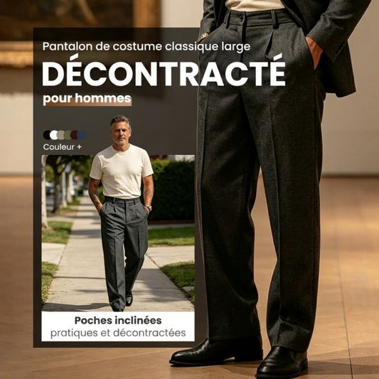 👖 60% DE RÉDUCTION ! ✨ Pantalon Ample à Pinces Décontracté pour Homme – Coupe Élégante, Confortable & Look Polyvalent 🔷