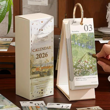 Calendrier rétro de peinture à l'huile 2026