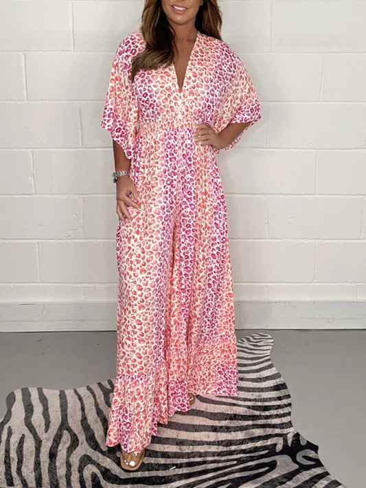 🔥Dernier Jour De Promotion - 49% de réduction💃2024 NOUVEAU STYLE Robe col V imprimé léopard💝