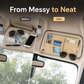 🚗📂 Organiseur multifonction pour pare-soleil de voiture – Range vos documents, lunettes et stylos dans un seul accessoire ! 🕶️✏️