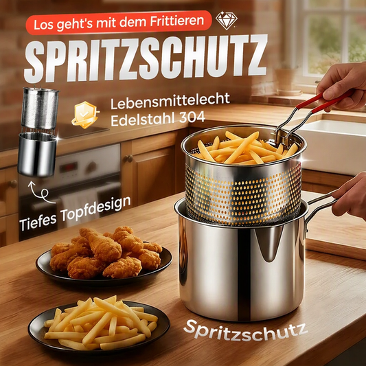 🍳 57% RABATT! 🍟 Multifunktionale Fritteuse aus Edelstahl 304 – Robust, hitzebeständig & vielseitig – Ideal für knuspriges Frittieren zu Hause ✨