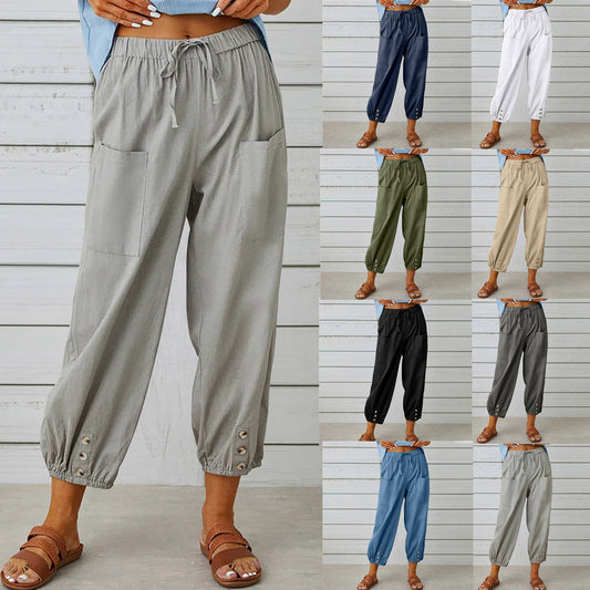 💎 55% DE RÉDUCTION ! 💎 Pantalon Ample Droit à Jambe Large pour Femmes – Coton & Lin Respirant, Coupe Flatteuse & Poches Pratiques 👖