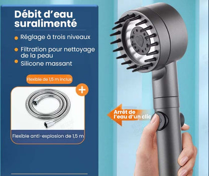 🔥 55% DE RÉDUCTION ! 🏆 Pomme de Douche de Luxe – 3 Modes de Pulvérisation + Technologie Éco-Eau pour Spa à Domicile 💎🌊