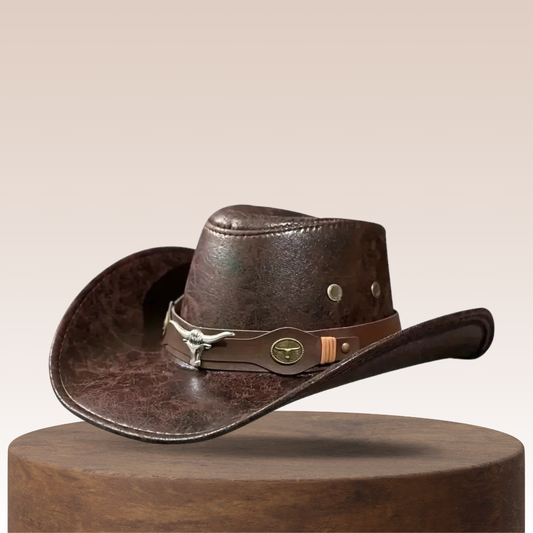 🤠 PROMO LIMITÉE 52% DE RÉDUCTION ! ☀️ Chapeau Cowboy Anti-UV Respirant – Large Visière, Détails Rivets, Taille Unique 🏕️