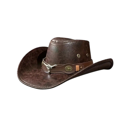 🤠 PROMO LIMITÉE 52% DE RÉDUCTION ! ☀️ Chapeau Cowboy Anti-UV Respirant – Large Visière, Détails Rivets, Taille Unique 🏕️