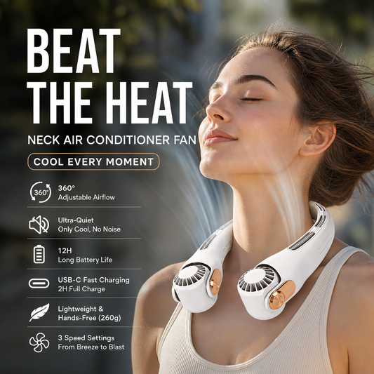 🥳💨 56 % DE RÉDUCTION ! ❄️ Ventilateur de climatisation pour la nuque – Un rafraîchissement personnel ultra-silencieux pour l'ét😎🌬️