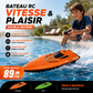 🎮PROMO FLASH 54%🚢Bateau Radiocommandé Haute Vitesse 2.4GHz – Double Moteur, Coque Étanche, 2 Couleurs, 27cm, Parfait pour Piscine & Lac⚡