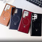 Etui pour téléphone portable en cuir artificiel avec support magnétique pliable pour Samsung
