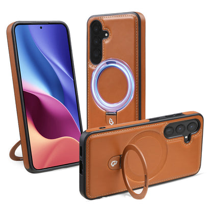 Etui pour téléphone portable en cuir artificiel avec support magnétique pliable pour Samsung