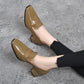 👠Women's Slip On Chunky Mid Heel Loafers