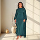 Robe longue élégante en satin fluide pour femmes