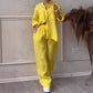 Ensemble 2 pièces pour femmes Chemise boutonnée et pantalon
