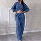 Ensemble 2 pièces pour femmes Chemise boutonnée et pantalon