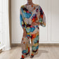 🌈Aquarement élégant à imprimé floral costume de 2 pièces lâches pour les femmes de taille plus