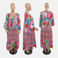 💕50% de réduction au début de l'automne💕 Robe Longue Imprimée à Fleurs avec Col en V