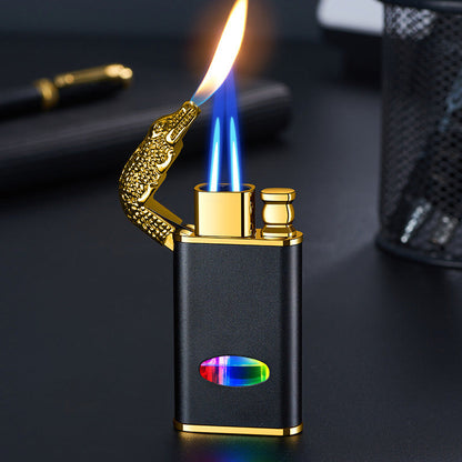 Briquet coupe-vent en forme d'alligator avec triple flamme🔥