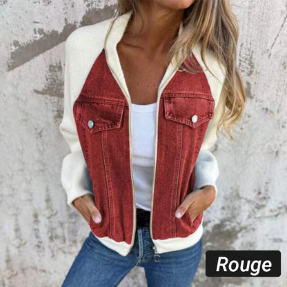 🌸2024 Promotion automne 49%OFF🌸Veste en denim à fermeture éclair pour femme