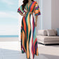 Summer Hot Sale💕 Sexy Bat Half Sleeve Hollow Maxi Dresses