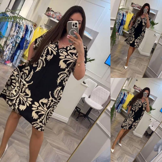 🌷Limited Time Offer 40%OFF💞Women's Casual Printed V-neck Dress with Pocket