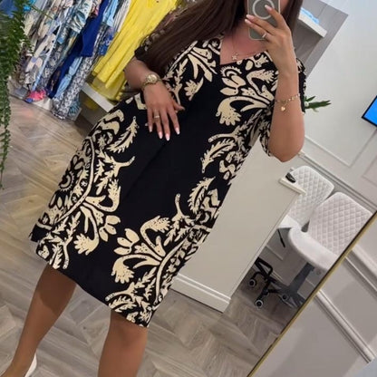 🌷Limited Time Offer 40%OFF💞Women's Casual Printed V-neck Dress with Pocket