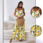 💕49% Off🍋Robe longue élégante à bretelles spaghetti et imprimé citron pour femmes
