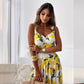 💕49% Off🍋Robe longue élégante à bretelles spaghetti et imprimé citron pour femmes