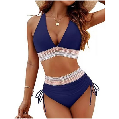 🔥 53% DE RÉDUCTION ! 🩱 Bikini taille haute avec contrôle ventre & patchwork coloré – 6 couleurs, ajustable & ultra flatteur – parfait pour l'été 💕