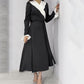 Fashion Tie Waist Dress with Ruffled Sleeves