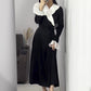 Fashion Tie Waist Dress with Ruffled Sleeves
