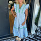 🌟Real good stuff💖Women's Casual Patchwork Ruffled Dress