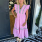 🌟Real good stuff💖Women's Casual Patchwork Ruffled Dress